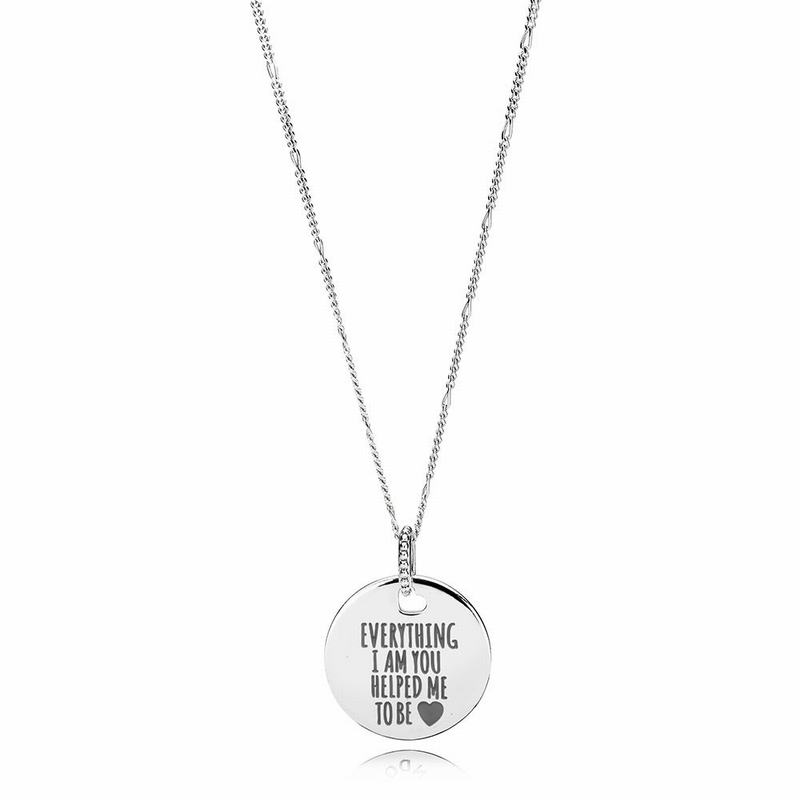 Pandora Australia Everything I Am You Helped Me To Be Disc Necklace - Sterling Silver | ZNFQVO731